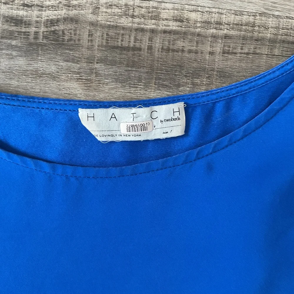 HATCH BLUE SILK DRESS SIZE 1 - Picture 2 of 6
